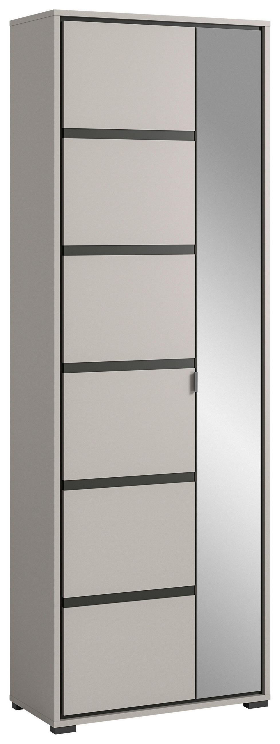 GARDEROBENSCHRANK Jaru in 65/196/37 cm - Anthrazit/Schwarz, Design, Glas/Holzwerkstoff (65/196/37cm) - Xora