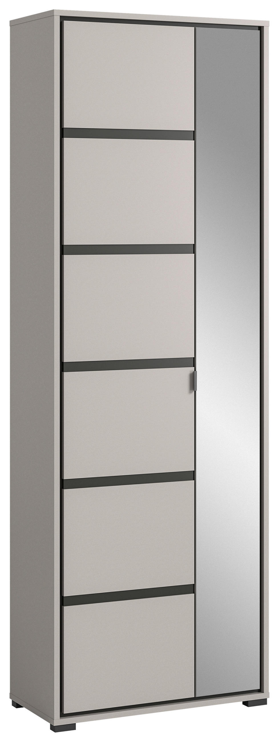 GARDEROBENSCHRANK Jaru  in 65/196/37 cm  - Anthrazit/Schwarz, Design, Glas/Holzwerkstoff (65/196/37cm) - Xora