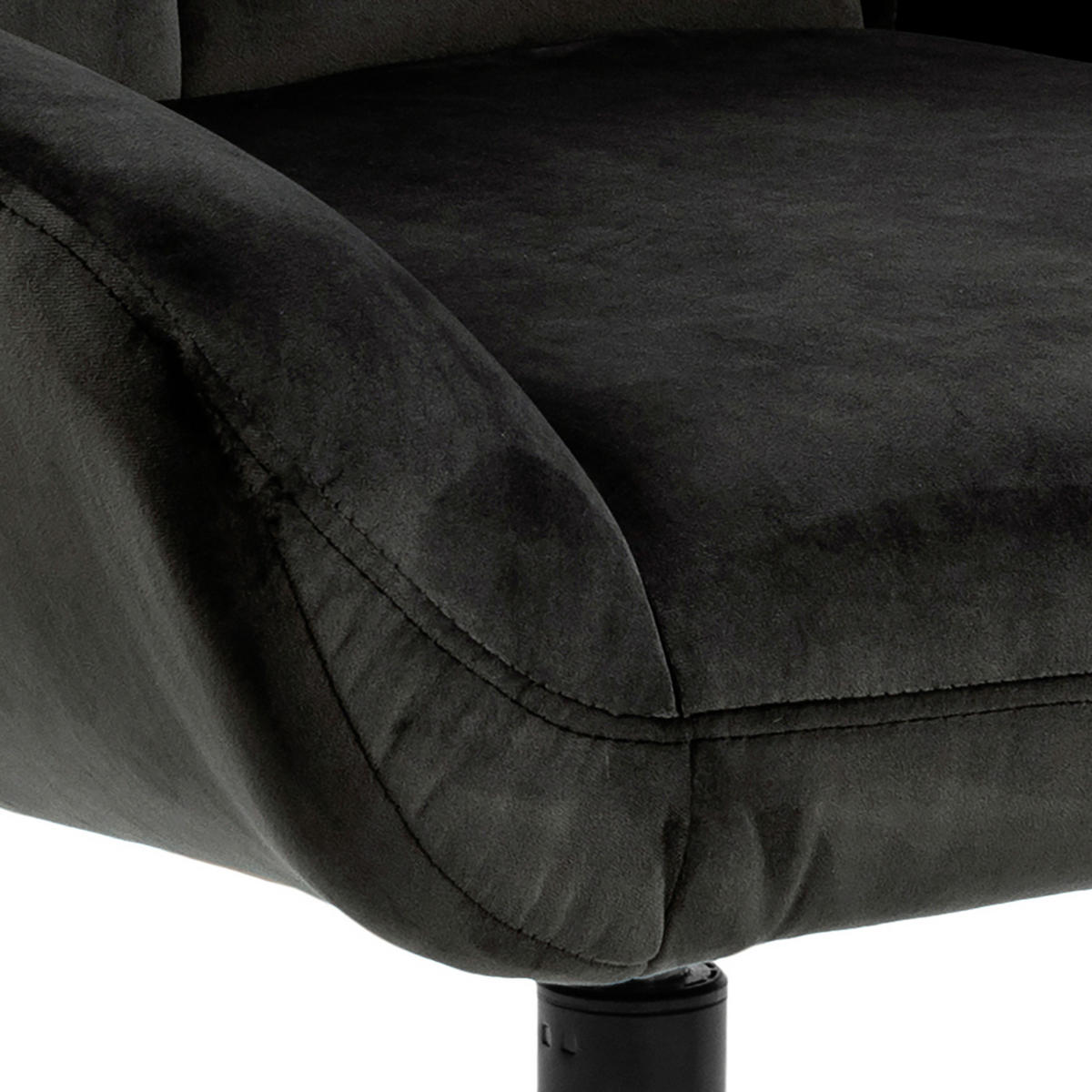 SESSEL in Velours Grau  - Schwarz/Grau, Konventionell, Textil/Metall (73/88/82cm) - Livetastic
