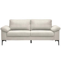 2,5-SITZER in Flachgewebe Naturfarben, Beige  - Beige/Schwarz, Design, Textil/Metall (206/86/97cm) - Pure Home Lifestyle