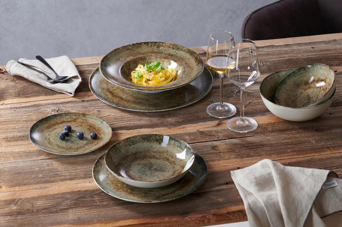 DESSERTTELLER Braun, Grau FAIA  - Braun/Grau, LIFESTYLE, Keramik (19,5/19,5/2cm) - Ritzenhoff Breker