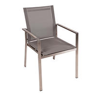 STAPELSTUHL Edelstahl Silberfarben, Taupe  - Taupe/Silberfarben, Basics, Kunststoff/Metall (56/85/64cm) - Gardenson