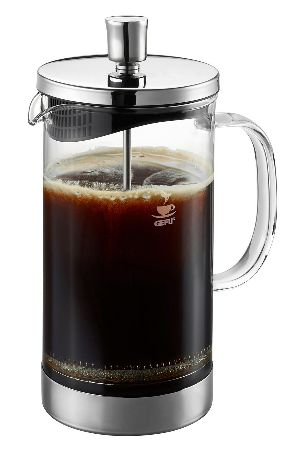 KAFFEEBEREITER 1 L  - Edelstahlfarben/Transparent, Basics, Glas/Metall (15/10,3/22cm) - Gefu
