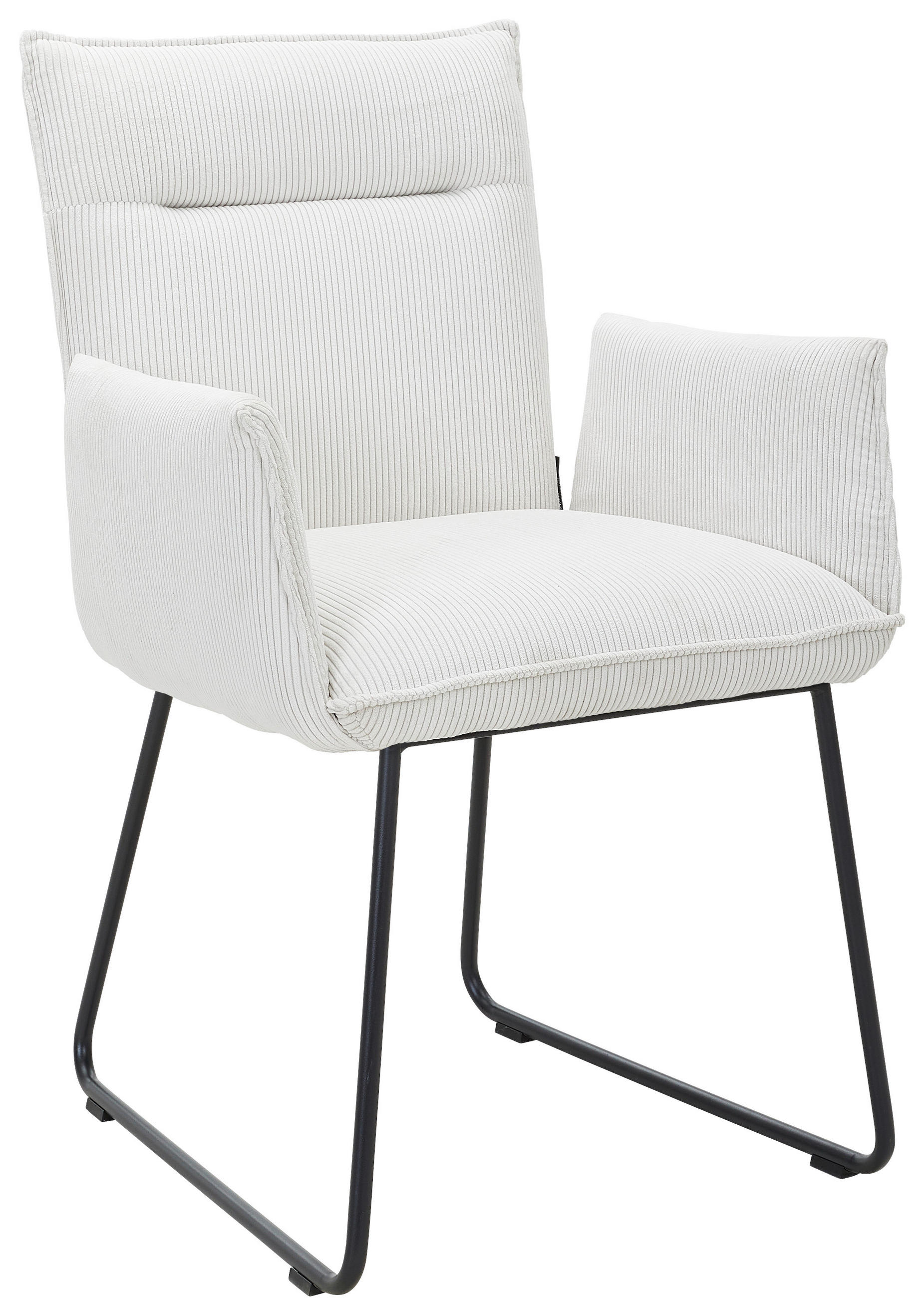 ARMLEHNSTUHL  in Eisen Feincord  - Creme/Schwarz, Design, Textil/Metall (59/87/62cm) - Johann Jakob