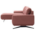 ECKSOFA in Webstoff Rosa  - Schwarz/Rosa, Design, Textil/Metall (172/320cm) - Valnatura