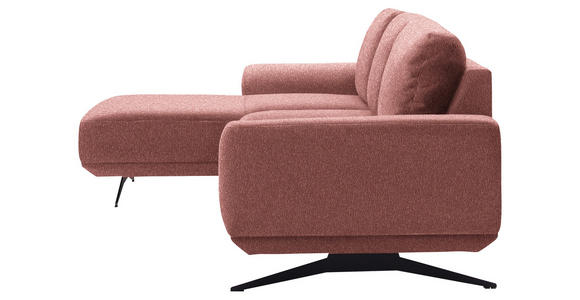 ECKSOFA in Webstoff Rosa  - Schwarz/Rosa, Design, Textil/Metall (172/320cm) - Valnatura