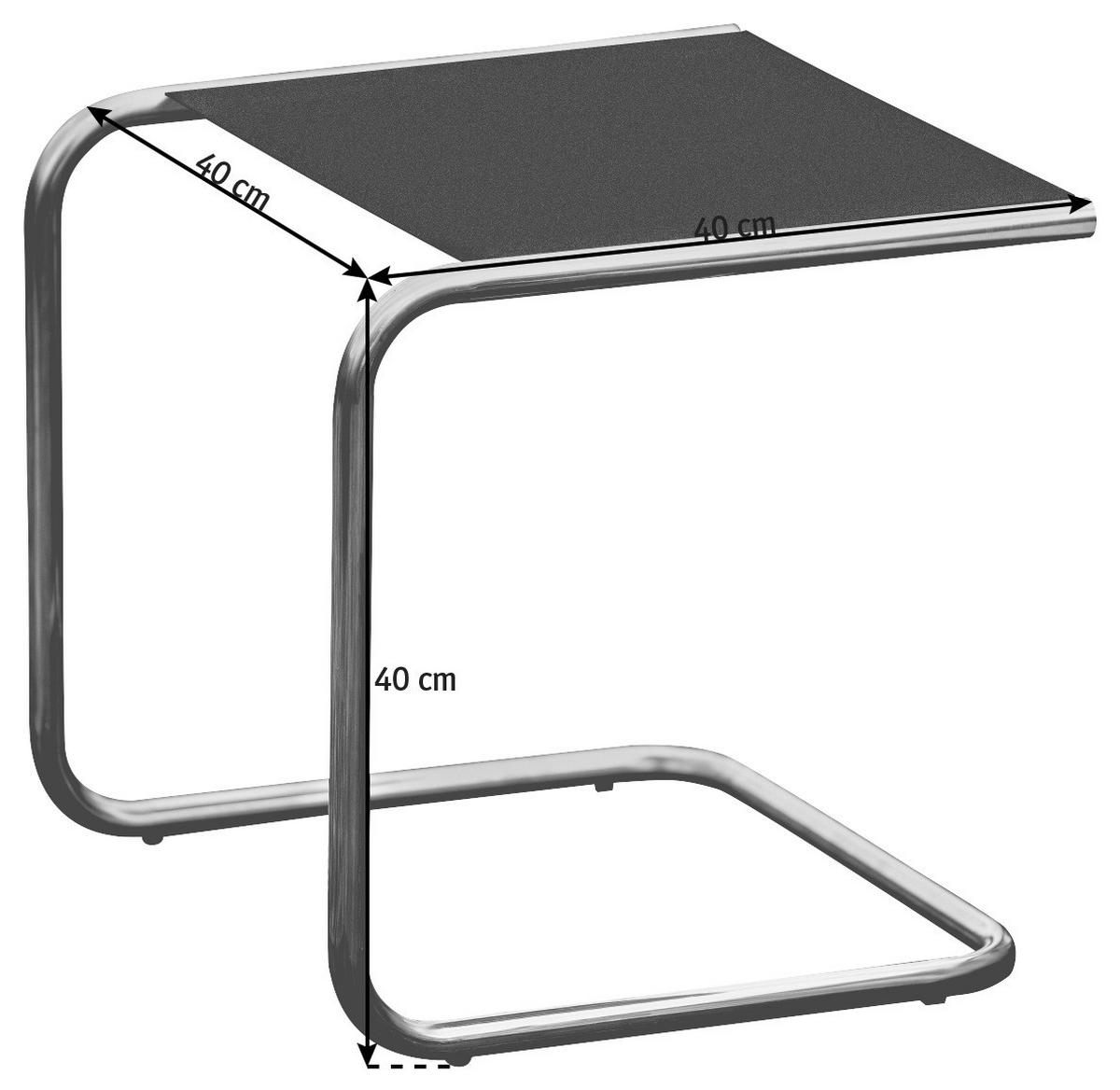 GARTENBEISTELLTISCH 40/40/40 cm Metall quadratisch  - Schwarz/Alufarben, Basics, Metall (40/40/40cm) - FIAM