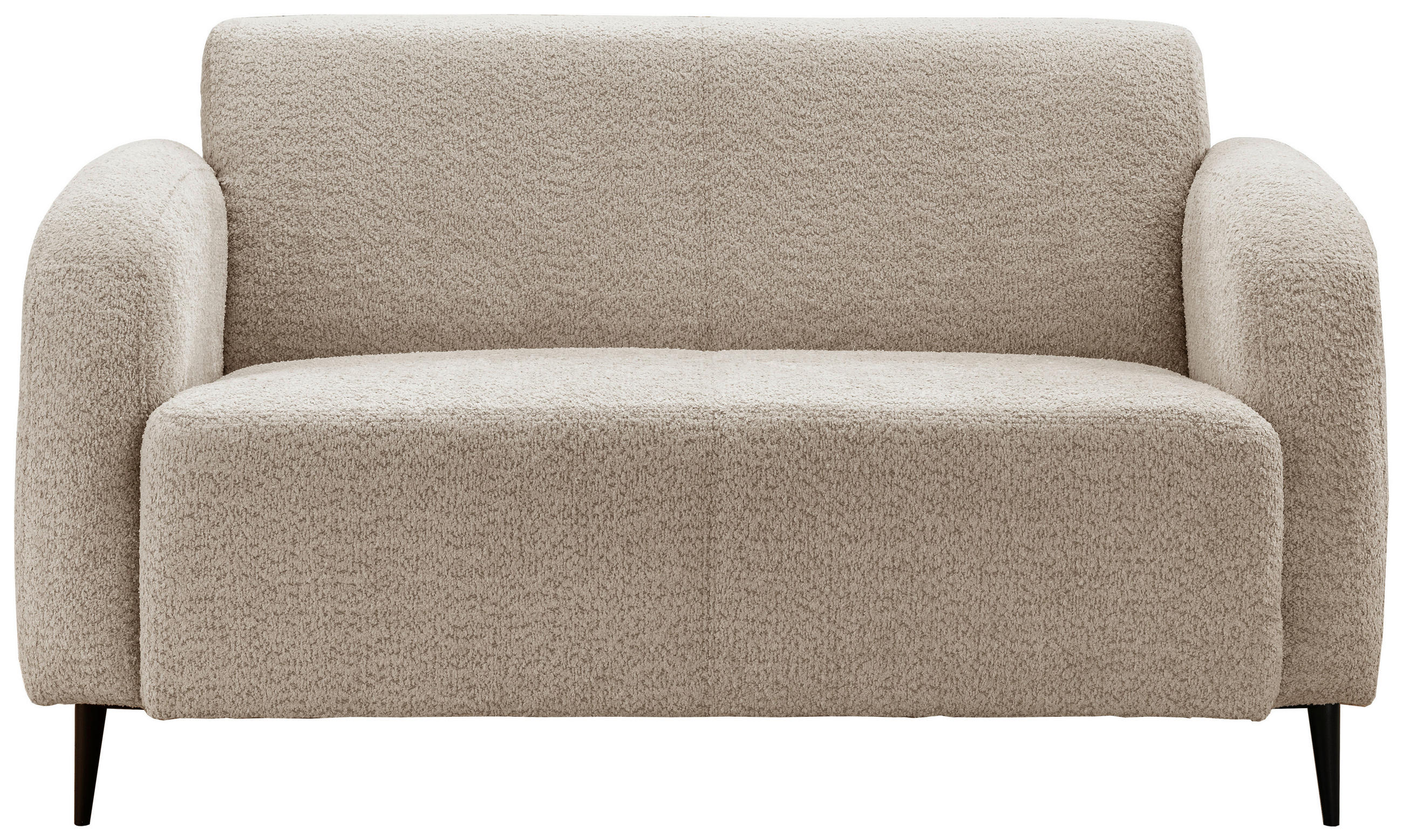 2-SITZER-SOFA in Bouclé Beige  - Beige/Schwarz, MODERN, Textil/Metall (140/76/90cm) - Livetastic
