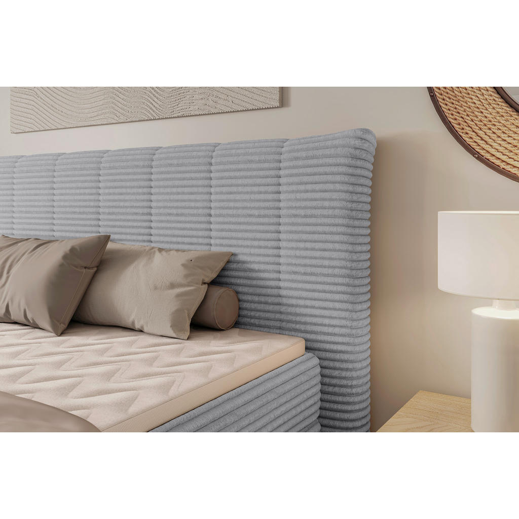 Thumbnail - Chameo Boxspringbett, Hellgrau, Textil, H3 + H4, 7-Zonen, Höhe ca. 17,5 cm, 140x200 cm, FSC Mix, Oeko-Tex® Standard 100,...