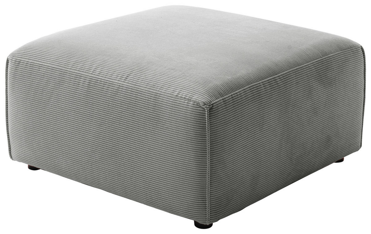 HOCKER Cord Grau  - Schwarz/Grau, Design, Kunststoff/Textil (80/42/80cm) - Pure Home Lifestyle