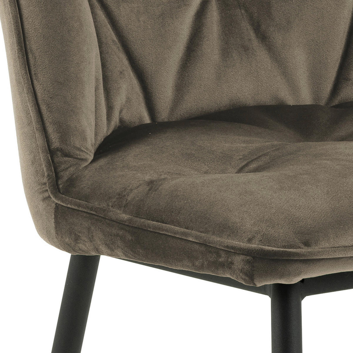 STUHL  in Samt Textil  - Beige/Schwarz, Design, Textil/Metall (50/84/55cm) - MID.YOU