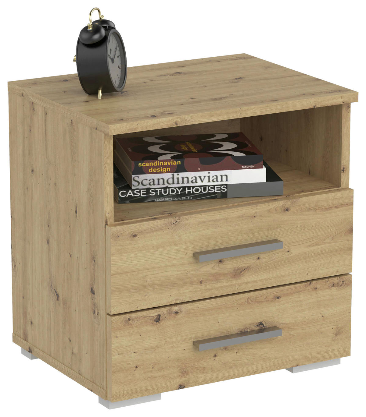 NOPTIERĂ in stejar Artisan  - stejar Artisan/culoare aluminiu, Konventionell, plastic/material pe bază de lemn (45/47/35cm) - Carryhome