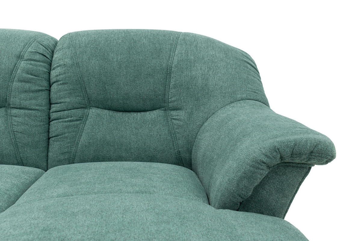 ECKSOFA Petrol Mikrofaser  - Petrol/Schwarz, KONVENTIONELL, Kunststoff/Textil (232/146cm) - MID.YOU
