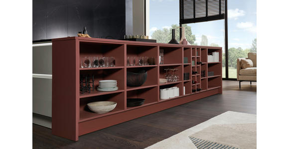 EINBAUKÜCHE - Rot/Grau, Basics, Holzwerkstoff - Dieter Knoll