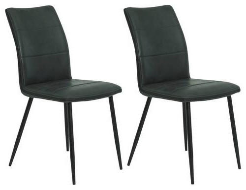 STUHL-SET Mikrofaser Anthrazit  - Anthrazit/Schwarz, MODERN, Textil/Metall (44/87/57cm) - MID.YOU