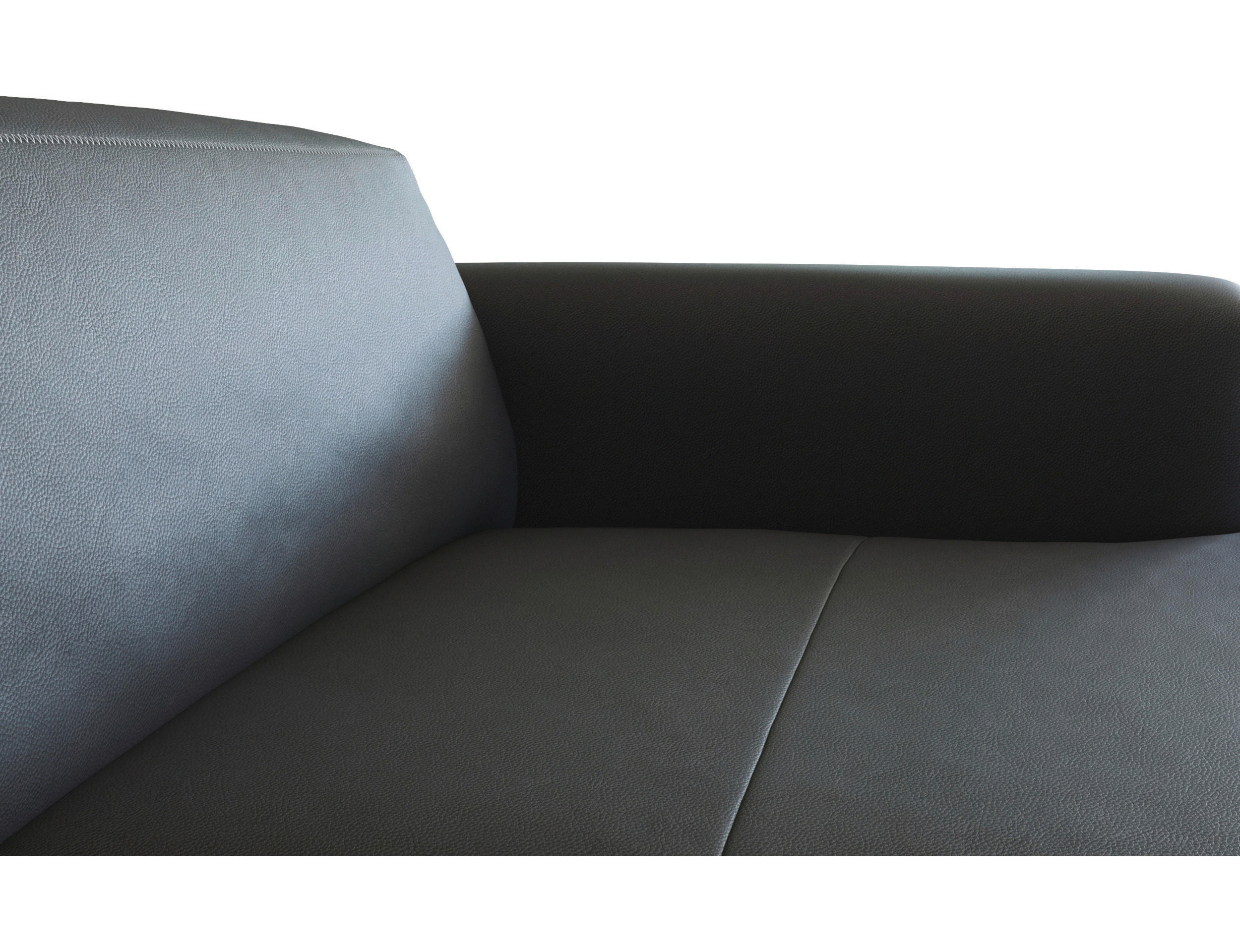 CloseUp von Livetastic ECKSOFA Schwarz Echtleder.