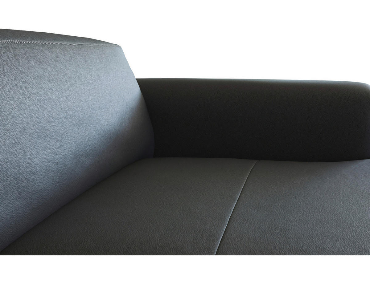 CloseUp von Livetastic ECKSOFA Schwarz Echtleder.