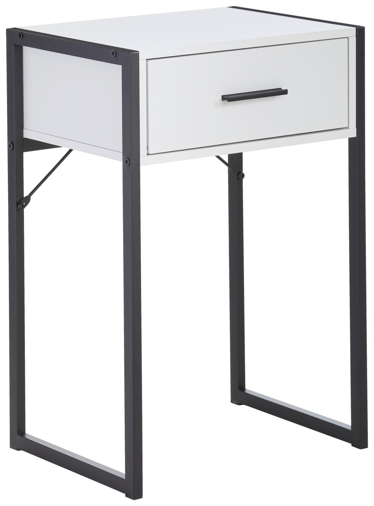 NACHTSCHRANK 41/60/30 cm  - Schwarz/Weiß, MODERN, Holzwerkstoff/Metall (41/60/30cm) - Livetastic