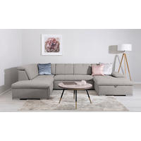 WOHNLANDSCHAFT Ramzes Hellgrau  - Hellgrau/Grau, Design, Textil/Metall (215/328/173cm) - MID.YOU