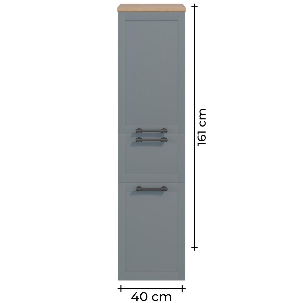 MIDISCHRANK 40/122,5/38 cm  - Edelstahlfarben/Eichefarben, MODERN, Holzwerkstoff/Metall (40/122,5/38cm) - Celina Home