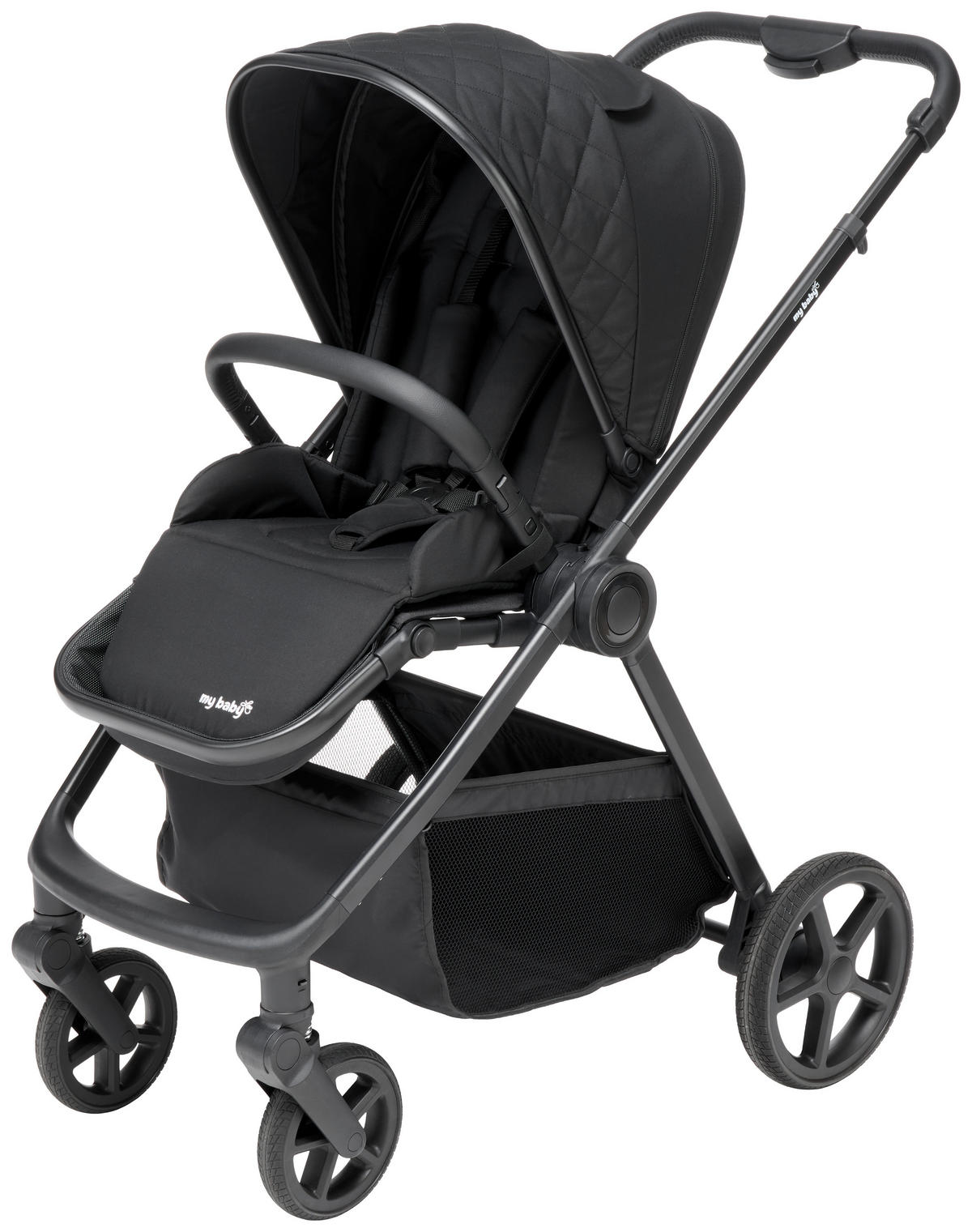 KINDERWAGENSET   schwarz  - Schwarz, Basics, Textil/Metall - My Baby Lou