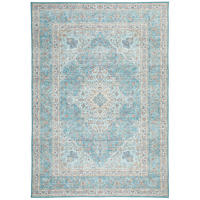 VINTAGE-TEPPICH 160/230 cm Leo Creme, Pastellblau, Cognac  - Pastellblau/Cognac, LIFESTYLE, Kunststoff/Textil (160/230cm) - Novel