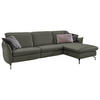 ECKSOFA in Lederlook (vegan) Grau  - Grau/Nickelfarben, Modern, Textil/Metall (263/179cm) - Livetastic