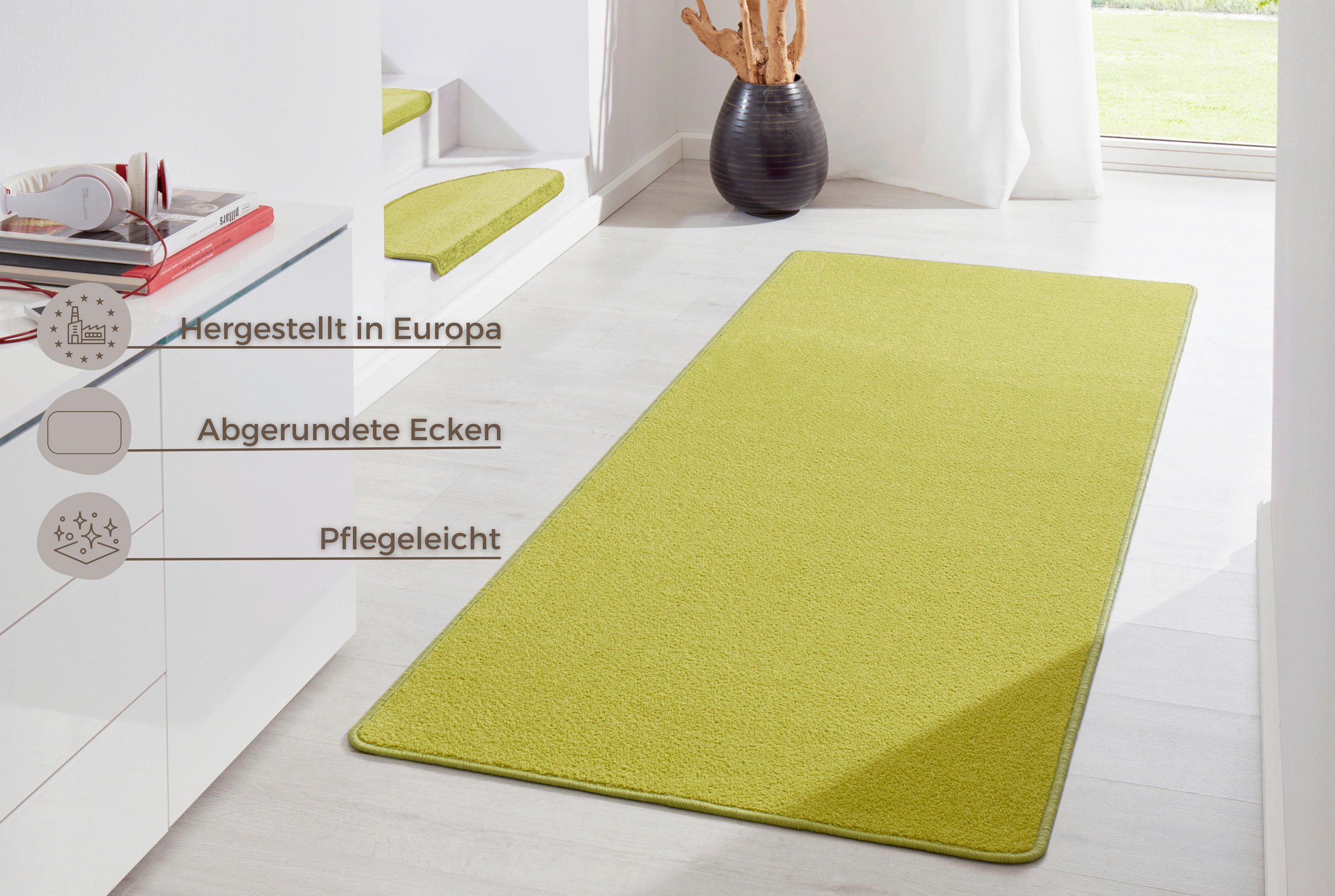 LÄUFER 80/300 cm Fancy  - Hellgrün, Basics, Kunststoff (80/300cm)