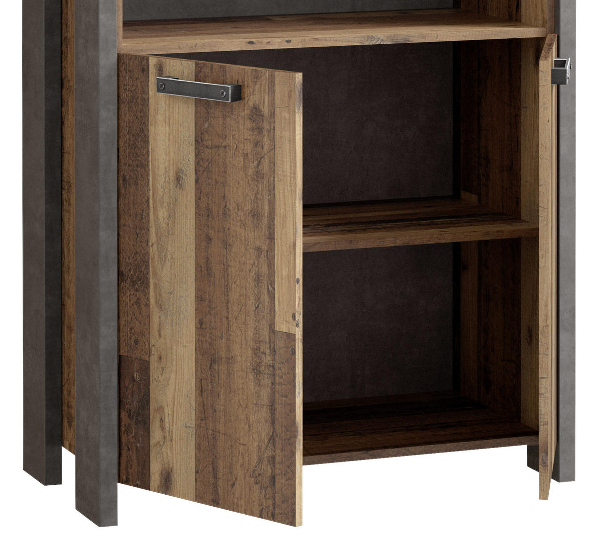 AKTENSCHRANK Braun, Dunkelgrau  - Dunkelgrau/Braun, KONVENTIONELL, Holzwerkstoff/Kunststoff (86/221/42cm) - MID.YOU