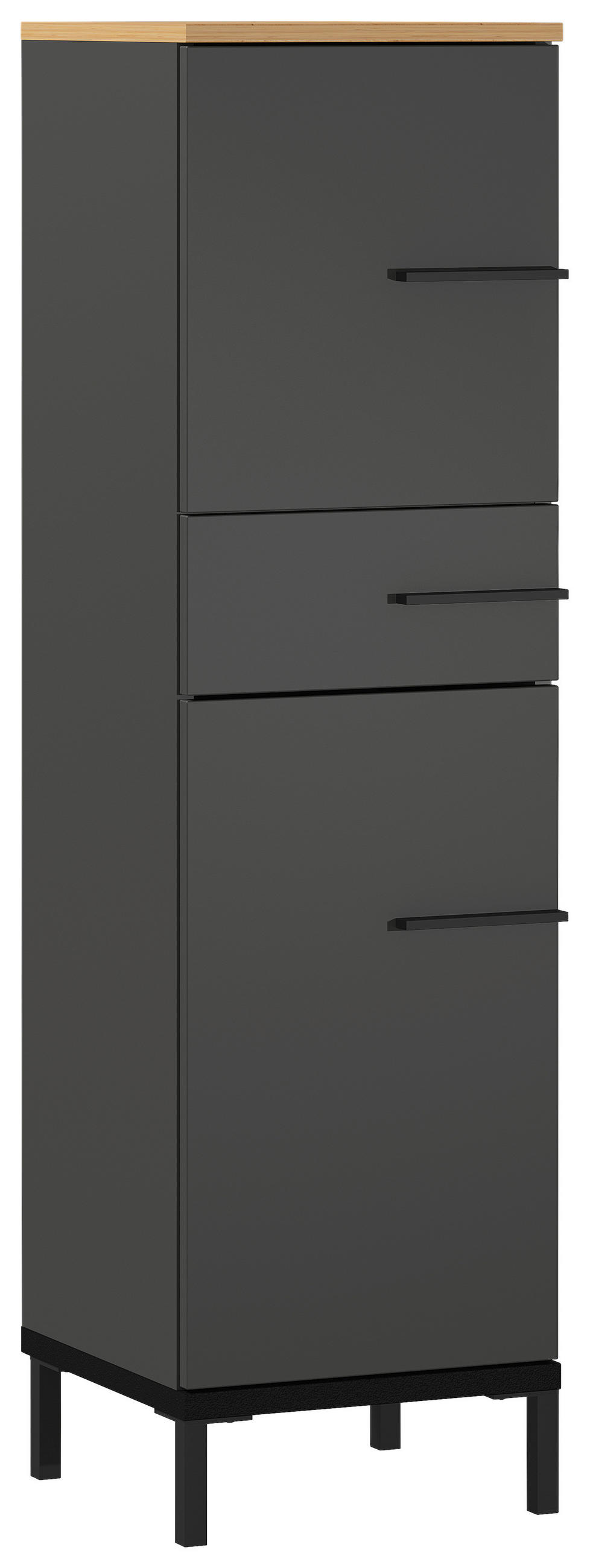 SPODNÍ SKŘÍŇKA, 34/123/34 cm - černá/barvy dubu, Moderní, kov/kompozitní dřevo (34/123/34cm) - Xora