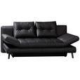 SCHLAFSOFA in Echtleder Schwarz  - Schwarz, Design, Leder/Metall (209/94/94cm) - Novel