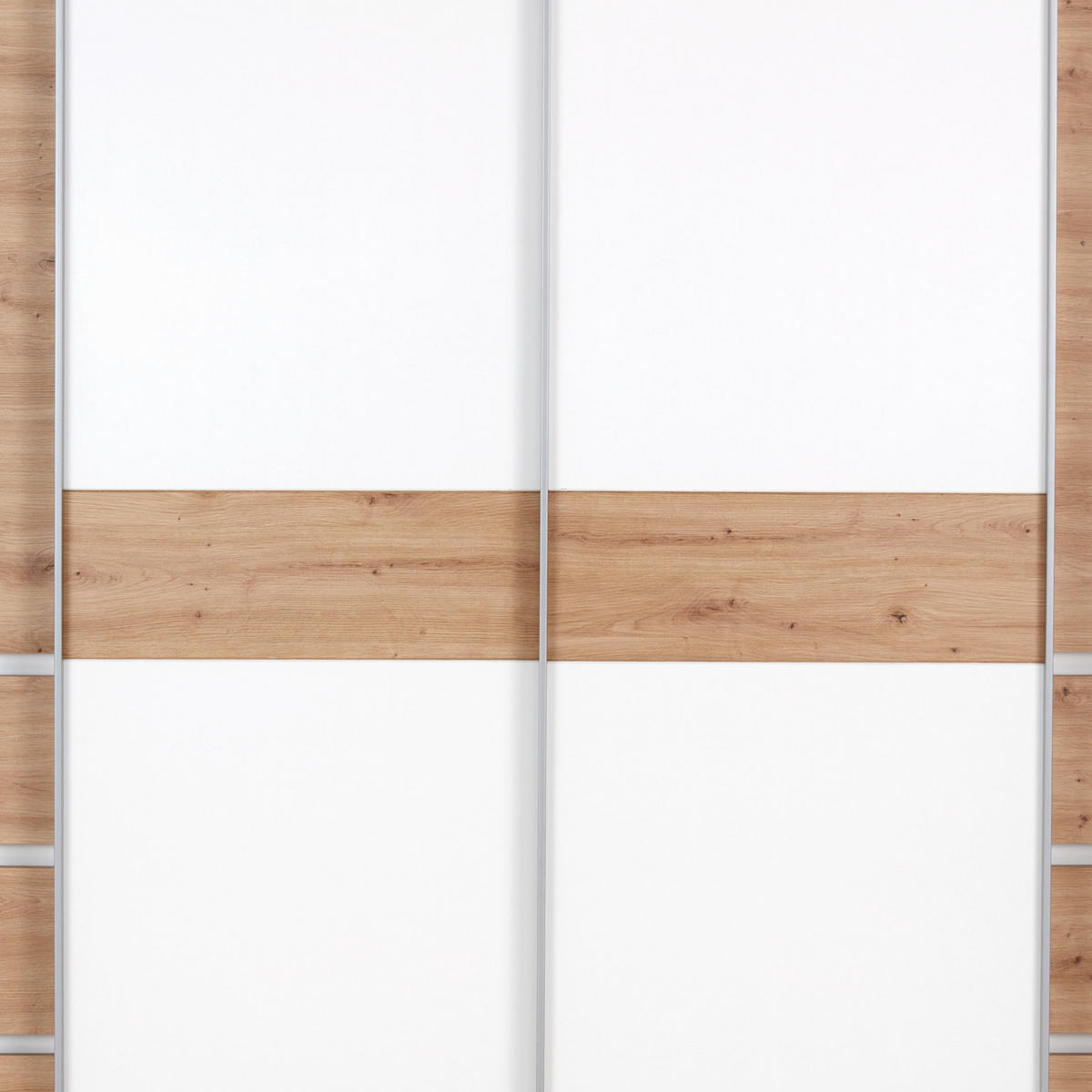 DREHTÜRENSCHRANK 215/215/61,9 cm 4-türig Weiß, Eiche Artisan  - Chromfarben/Eiche Artisan, KONVENTIONELL, Holzwerkstoff (215/215/61,9cm)