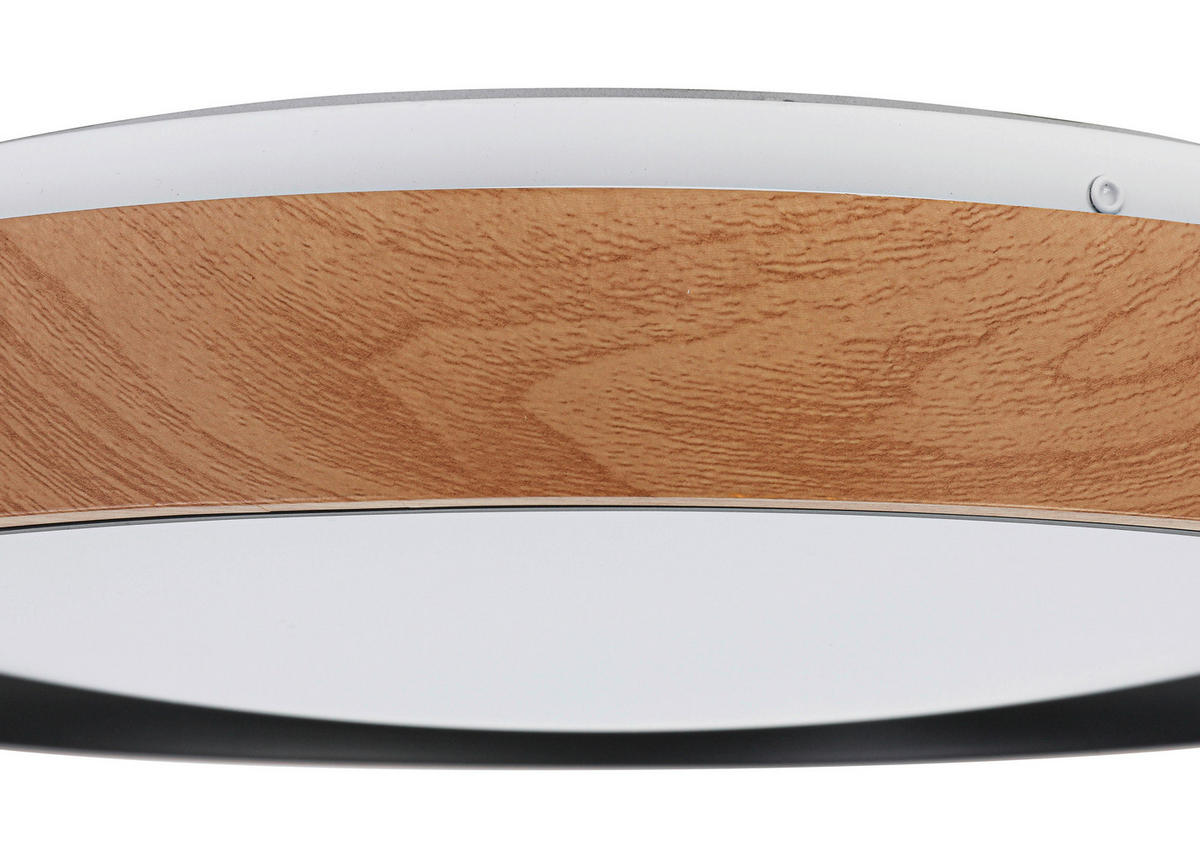 DECKENLEUCHTE 40/7 cm   - Eichefarben/Schwarz, Trend, Kunststoff/Metall (40/7cm) - Novel