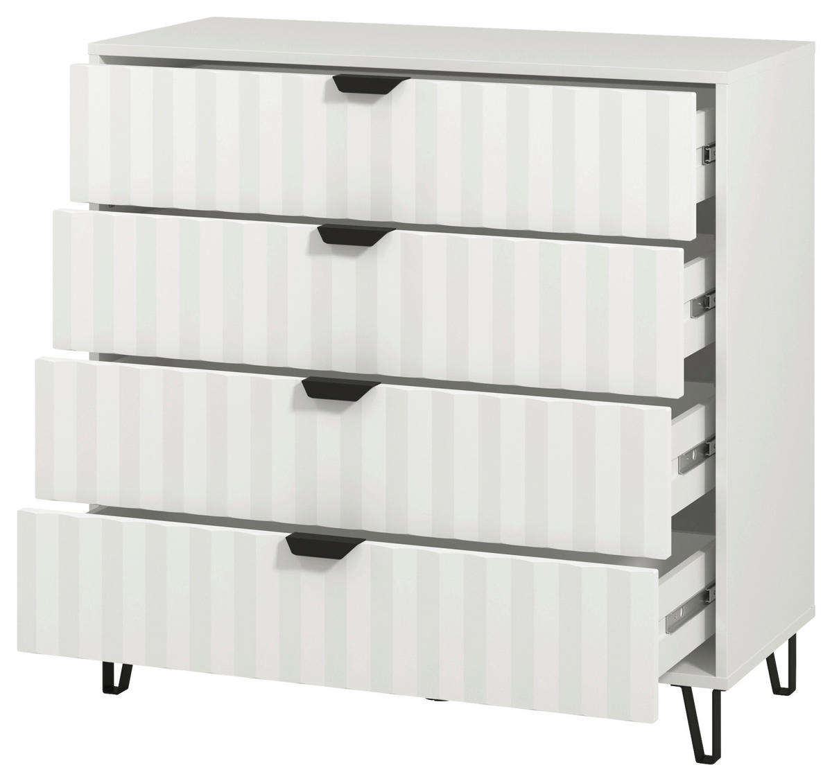 KOMÓD 93/90/40 cm  - fekete/fehér, Basics, faalapú anyag/fém (93/90/40cm) - Xora