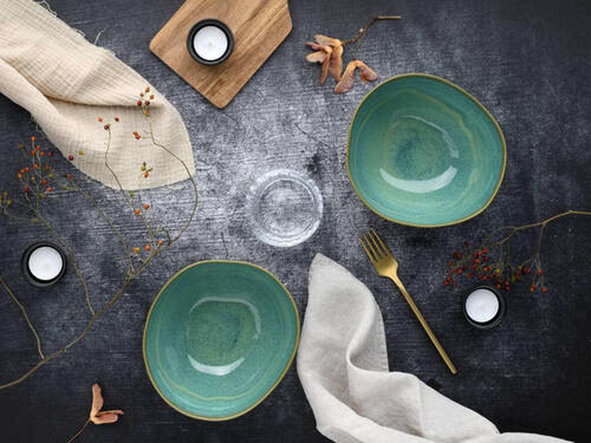 SCHALE 2-teilig   - Olivgrün, Trend, Keramik - Creatable