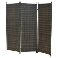 PARAVENT mit 3  Flügel - Braun, MODERN, Kunststoff/Metall (183/183cm) - Gardenson