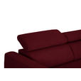ECKSOFA in Chenille Rot  280/205 cm  - Rot/Schwarz, Design, Textil/Metall (280/205cm) - Xora