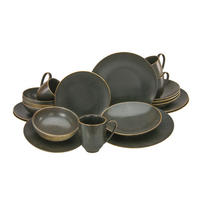 KOMBISERVICE Rusty 20-teilig  - Goldfarben/Schwarz, Design, Keramik (33/34/34cm) - Creatable