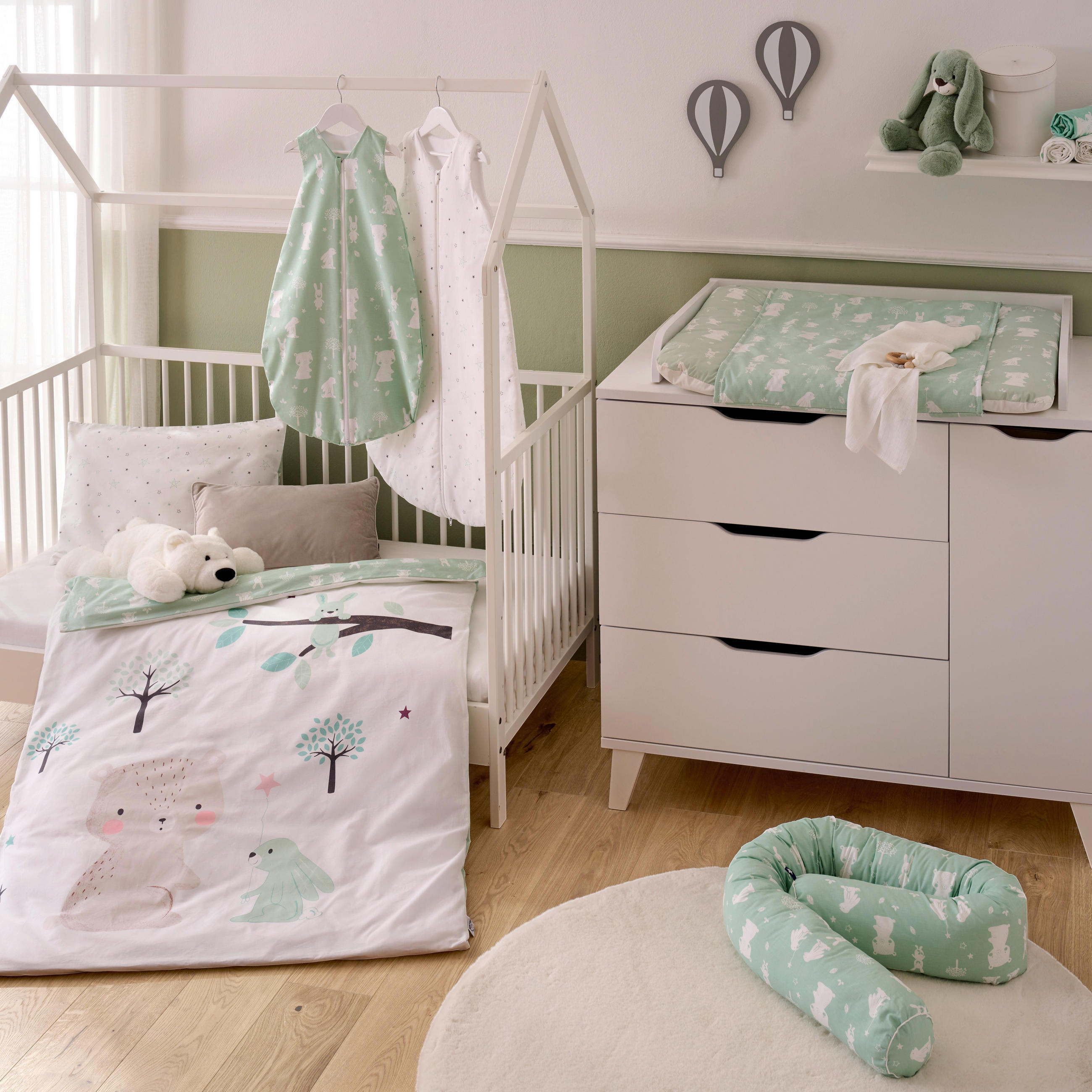 BABYSCHLAFSACK Picture Garden   90 cm    - Mintgrün, Basics, Textil (90cm) - Zöllner
