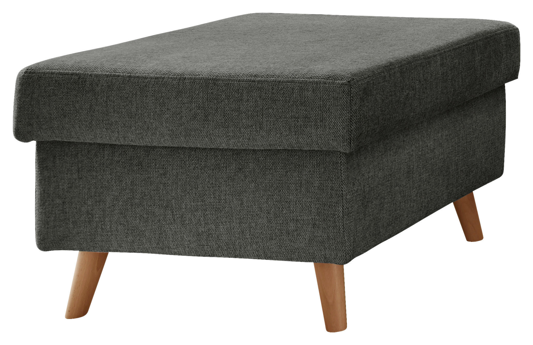 HOCKER Struktur Anthrazit  - Anthrazit/Naturfarben, KONVENTIONELL, Holz/Textil (61/43/61cm) - P & B