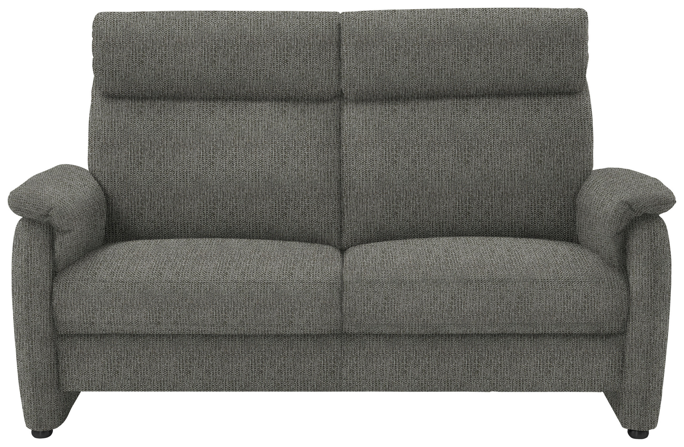 2,5-SITZER  in Flachgewebe Graubraun  - Graubraun/Schwarz, KONVENTIONELL, Textil/Metall (178/107/97cm) - Pure Home Comfort