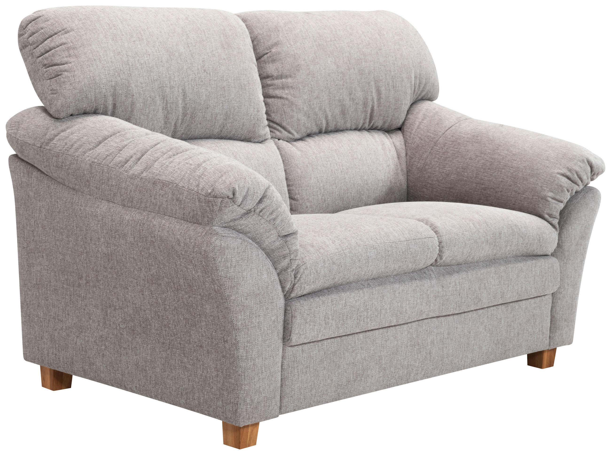 2-SITZER-SOFA Flachgewebe Hellgrau  - Eichefarben/Hellgrau, MODERN, Holz/Textil (158/100/92cm) - Livetastic