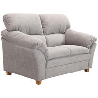 2-SITZER-SOFA in Flachgewebe Hellgrau  - Eichefarben/Hellgrau, Modern, Holz/Textil (158/100/92cm) - Livetastic