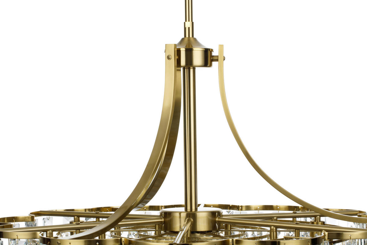 HÄNGELEUCHTE Aurelie 76/190 cm  - Klar/Goldfarben, Design, Glas/Metall (76/190cm) - Glandor