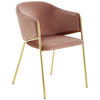 ARMLEHNSTUHL  in Eisen Samt  - Goldfarben/Rosa, Trend, Textil/Metall (53/77/60cm) - Livetastic