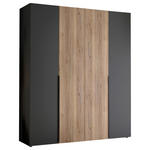KLEIDERSCHRANK  in Graphitfarben, Eichefarben  - Eichefarben/Schwarz, KONVENTIONELL, Holzwerkstoff/Kunststoff (200/210/53cm) - Carryhome