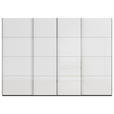 SCHWEBETÜRENSCHRANK 316/223/68 cm 4-türig Graphitfarben, Weiß  - Chromfarben/Graphitfarben, Design, Glas/Holzwerkstoff (316/223/68cm) - Novel