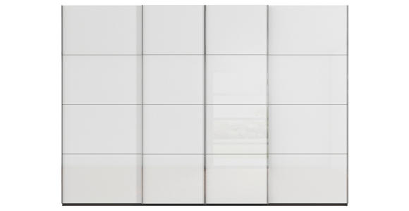 SCHWEBETÜRENSCHRANK 316/223/68 cm 4-türig Graphitfarben, Weiß  - Chromfarben/Graphitfarben, Design, Glas/Holzwerkstoff (316/223/68cm) - Novel