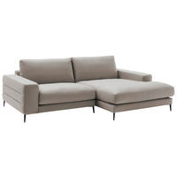ECKSOFA Velours Silberfarben  - Silberfarben/Schwarz, Design, Textil/Metall (253/177cm) - Dieter Knoll