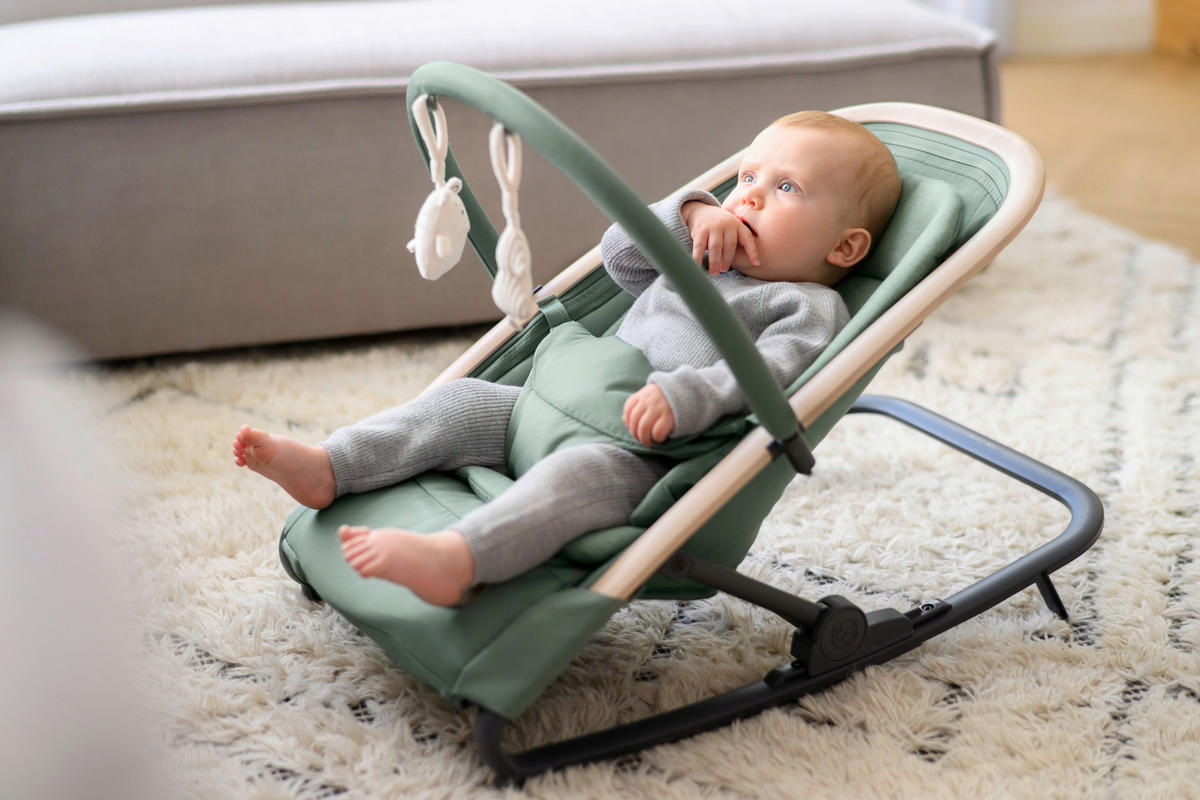 SCHAUKELWIPPE Kori Schwarz   - Dunkelgrün/Schwarz, Basics, Kunststoff/Textil (42,5/48/73,5cm) - Maxi-Cosi